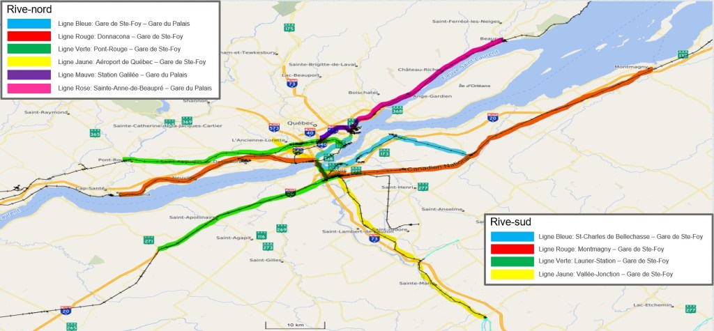 Plan global du réseau structurant de la région de Québec